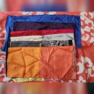 Set of silk scarves in different colors
